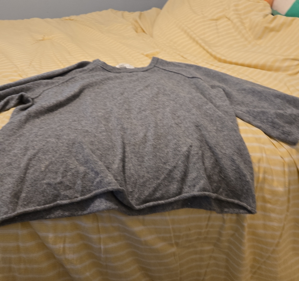 Velvet by Graham & Spencer Womens 100%cashmere Gray Crewneck Sweater